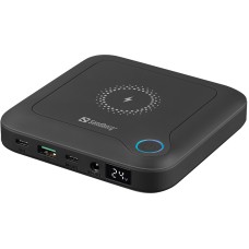 Універсальна мобільна батарея PowerPlant 24000mAh, PD 60W, DC 12-24V 9 конекторів, 2xUSB-C, USB-A QC3.0, Wireless (PB930463)