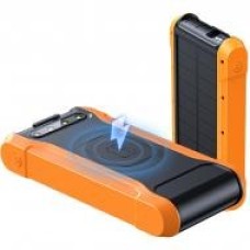 Універсальна мобільна батарея PowerPlant 20000mAh, PD 18W, USB-C, 2xUSB-A,QC3.0, Wireless, Solar panel 5.5V-0,2A (PB930487)